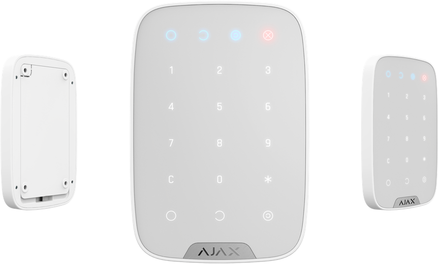 Клавиатура сенсорная беспроводная. Ставит и снимает объект с охраны системы безопасности Ajax.