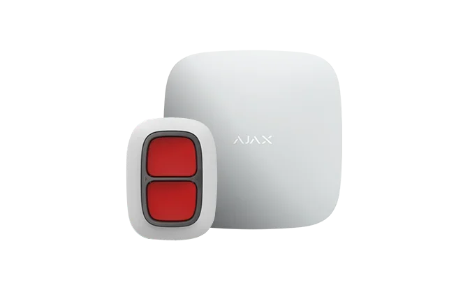 Комплект устройств для создания системы тревожной и охранной сигнализации для квартиры, дома, офиса: централь Hub + экстренная тревожная кнопка DoubleButton. 