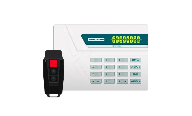 Комплект охранных устройств для отправки информационных и тревожных сообщений на пульт охранного предприятия и/или на смартфон пользователя.