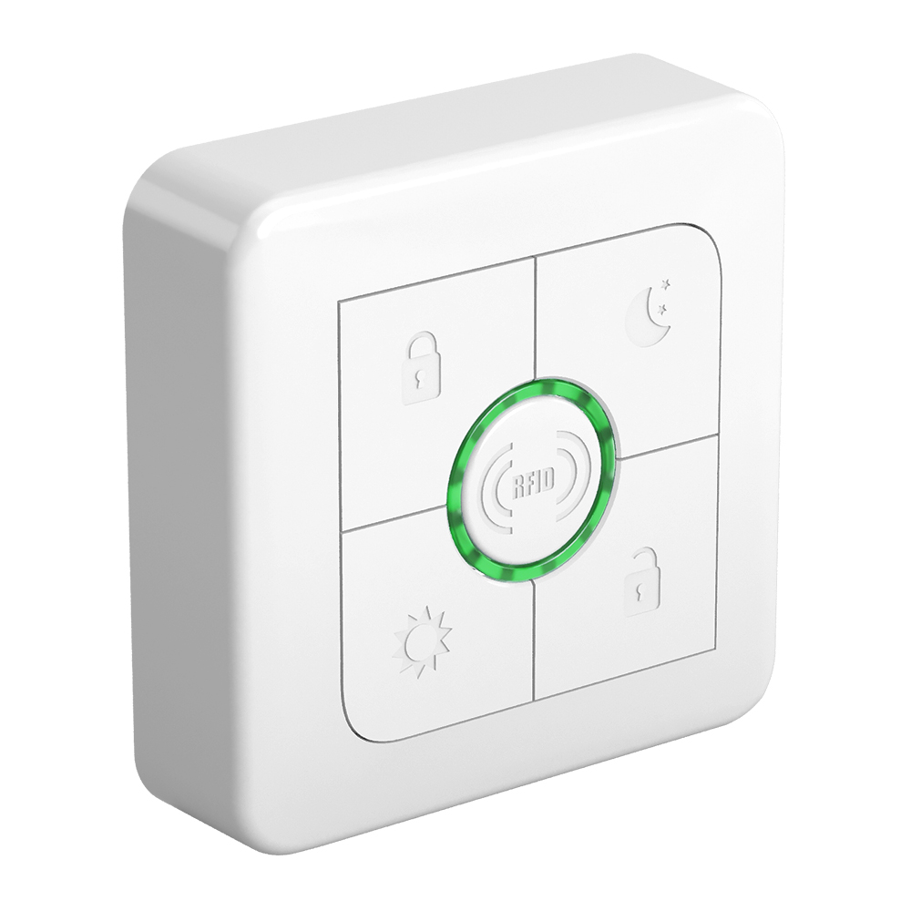 Беспроводное устройство (считыватель) для снятия и постановки квартиры на охрану без смартфона – посредством передачи на контрольный прибор RFID-меток. 