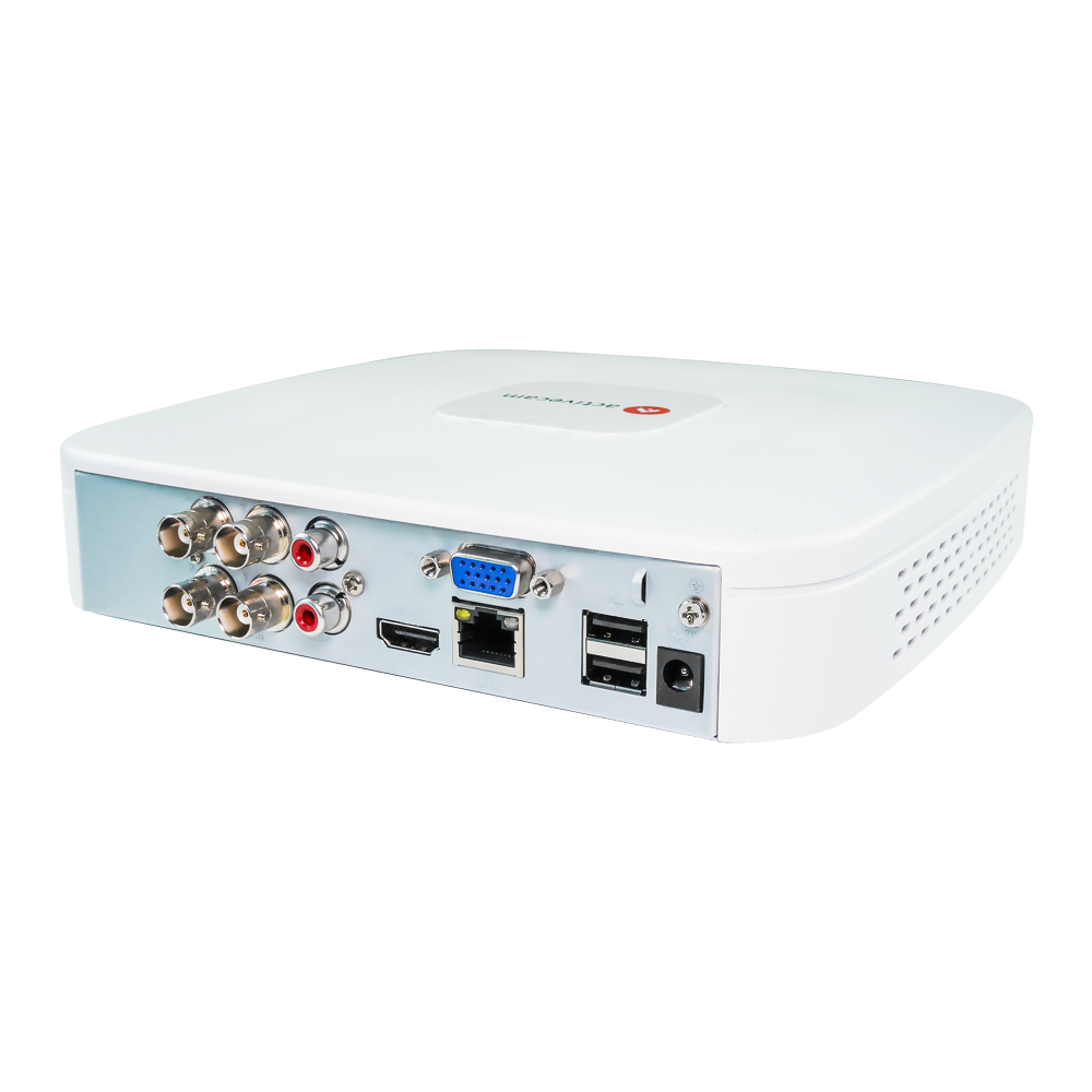 Мультистандартный четырехканальный видеорегистратор на 4 аналоговых (HD-TVI/AHD/HD-CVI) и 2 IP-видеокамеры для видеонаблюдения. Всего, при полной замене всех аналоговых каналов, к данному регистратору можно подключить 6 сетевых камер.